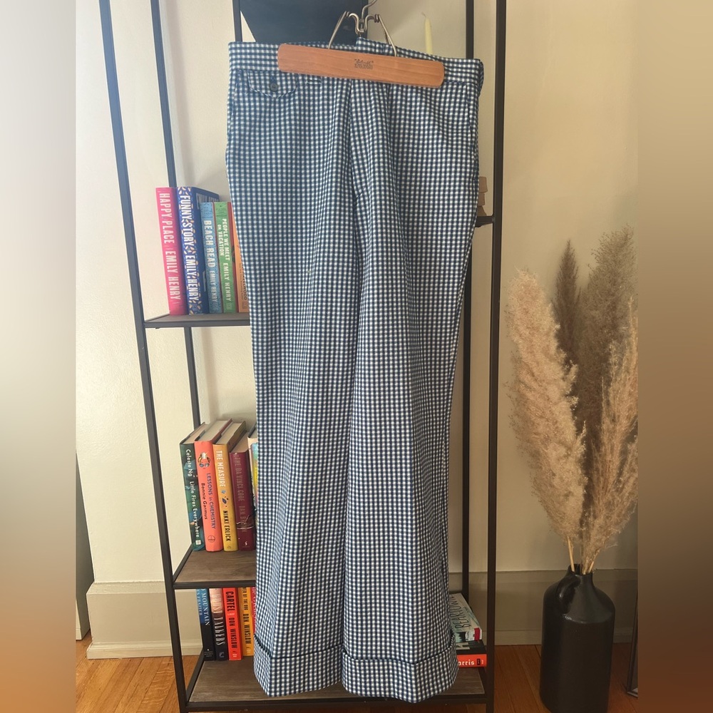 VINTAGE Gingham bell-bottom pant